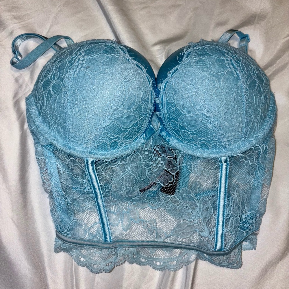 Victoria's Secret Light Blue Lace Bustier